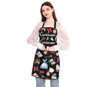 PLITI Alice Inspired Gift Curiouser And Curiouser Alice Quote Kitchen Apron Alice Themed Gifts For Cartoon Fans (CURIOUSER ApronU)