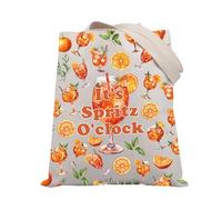 PLITI Aperol Spritz Gift Cocktail Tote Bag It's Aperol Spritz O'clock Handbag Cocktail Party Themed Supplies (Spritz clock TGU)