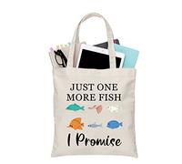 PLITI Aquarium Tote Bag Aquarium Lover Gift Just One More Fish I Promise Fishing Lover Gift (one more fish TGU)