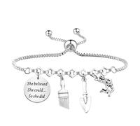 PLITI Archaeology Gift Anthropology Gift Archaeology Lover Gifts She Believed She Could So She Did Archaeologist Bracelet, M, Stainless Steel, no gemstone
