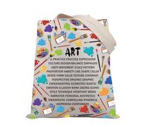 PLITI Art Teacher Tote Bag Art Lover Gift Artist Painters Gifts Artist Themed Gifts Teacher Appreciation Shoulder Bag (Art is practice TGU)