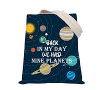 PLITI Astronomy Tote Bag Solar System Astronomy Gift Astronomer Gift Back In My Day We Had Nine Planets Space G ift (Nine planets TGU)