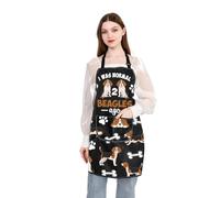 PLITI Beagle Apron With Pockets Beagle Lover Gift Beagle Mom Gift I Was Normal 2 Beagles Ago Gift For Dog Lover Dog Owner Gift (2 Beagles Ago APU)