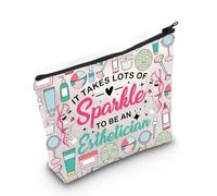 PLITI - Beautician gifts for women, graduation gift, beauty artist, it takes a lot of shine to be a beautician makeup bag, Sparkle Beautician Bag, Fashion