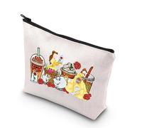 PLITI Beauty Beast Makeup Bag Princess Belle Fan Gift Beauty Beast Story Inspired Gift Princess Belle Inspired Zipper Pouch (Belle Milk teaU)