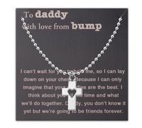 PLITI Best Dad Ever Gift Fathers Day Gift Daddy's Team Gift To Daddy With Love From Bump Cross Necklace From Daughter Son, M, Stainless Steel, No Gemstone