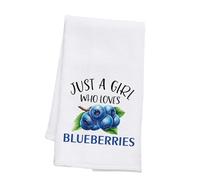 PLITI Blueberry Kitchen Towel Blueberry Lover Gift Just A Girl Who Loves Blueberries Fruit Lover Gift Cute Blueberry Gift (Just Loves Blueberries TWU)