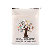 PLITI Book Lover Book Sleeve Reader Gift Reading Can Seriously Damage Your Ignorance Book Tree Bookworm Book Protector (Damage Your Ignorance BSU)