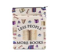 PLITI Book Lover Book Sleeve Reading Love Gift Less People More Books Book Protector for Writer Reader Gift (More Books BSU)