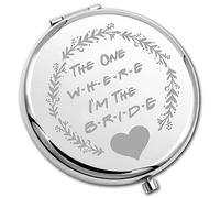 PLITI Bride To Be Compact Mirror Bride Wedding Gift Bridal Shower Gift The One Where I'm The Bride Pocket Mirror For Women (one the bride CM U)