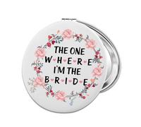 PLITI Bride To Be Git Bride Wedding Gift Bridal Shower Gift The One Where I'm The Bride PU Leather Compact Mirror (One Bride LCMU)