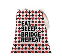 PLITI Bridge Card Game Gift Poker Lover Gift Gambler Gifts Eat Sleep Bridge Repeat Tote Bag For Bridge Player (Sleep Bridge TG)