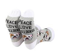 PLITI Bulldog Socks Bulldog Lover Gift Peace Love Bulldogs Gift For Women Bulldog Mom Gift Bulldog Owner Gift Dog Lover Gift (Peace Love Bulldogs SocksU)