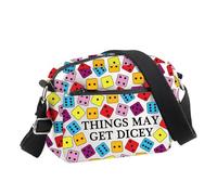 PLITI Bunco Crossbody Bag Bunco Gambling Lover Gift Game Night Gift Things May Get Dicey Gifts Bunco Dice Game Travel Pouch (Things Dicey CBU)