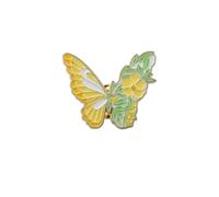 PLITI Butterfly Gift Yellow Flower Gift Flower Lover Gifts Insect Collector Gifts Floral Butterfly Brooch Pin For Friend, M, Stainless Steel, no gemstone