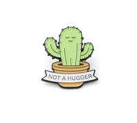 PLITI Cactus Lover Gift Succulent Plant Gift Green Plant Gifts Not A Hugger Cactus Brooch Pin For Friend, M, Stainless Steel, no gemstone