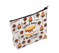 PLITI - Camping Makeup Bag for Camping Lovers Gift for Girls Scouts Funny Travel Bag for Girls, Funniest Girls Bag, Fashion