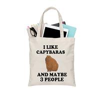 PLITI Capybara Tote Bag Capybara Lover Gift I Like Capybaras And Maybe 3 People Wildlife Animal Lover Shoulder Bag (I Like Capybara TGU)