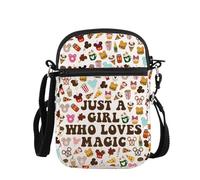 PLITI Cartoon Mouse Gift Cute Mouse Themed Gift Magic Kingdom Gift Vacation Trip Gift Mouse Snacks Crossbody Bag For Women (Loves Magic ZCbagU)