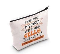 PLITI Cellist Gift I Don't Make Mistakes When Playing Cello I Make Spontaneous Creative Decisions Makeup Bag for Cello Player (Mistakes Cello bagU)