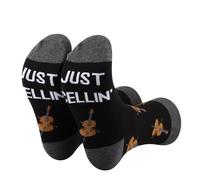 PLITI Cello Player Gift Just Cellin’ Novelty Socks Cellist Musician Gift Orchestra Cello Lover Gift Music Themed Socks (UK, Alpha, One Size, Regular, Regular, Just cellin SockU)