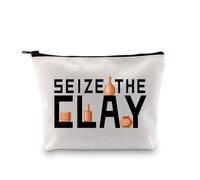 PLITI Ceramic Artist Gifts Ceramic Lovers Gifts Seize The Clay Pottery Makeup Bag Pottery Artist Gift Art Teacher Gift (Seize The Clay bagU)