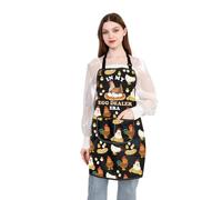 PLITI Chicken Apron In My Egg Dealer Era Egg Lover Gifts Cute Egg Gifts Cooking Kitchen Chef Baking BBQ Apron With Pockets (Egg Dealer APU)