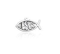 PLITI Christian Gift Religious Gift Scripture Gifts Ichthys Gifts Jesus Fish Brooch Pin For Believers, M, Stainless Steel, no gemstone