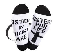 PLITI Christian Sisters Socks Sisters In Christ Are Sisters For Life Christian Woman Gifts Believers Gifts (sisters in socksU)
