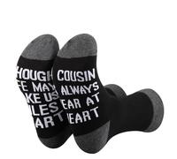 PLITI Cousin Sock Cousin Graduation Gift Long Distance Cousin Friendship Gift Best Cousin Ever Gift Cousin Birthday Gift (UK, Alpha, One Size, Regular, Regular, Though Cousin SockU)