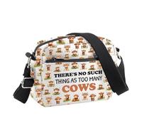 PLITI Cow Crossbody Bag Cow Lover Gifts There Is No Such Thing As Too Many Cows Travel Pouch Farm Owner Gift Cowgirl Gift (Many Cows CBU)