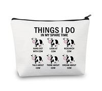 PLITI Cow Makeup Bag - Spare Time Cow Lover Gift