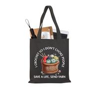 PLITI Crochet Gift Tote Bag - Save A Life, Send Yarn