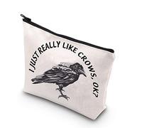 PLITI Crow Makeup Bag Crow Lover Gift Crow Themed Gift i Just Really Like Crows OK Zipper Pouch for Bird Lover Bird Watching (Really Like Crow U)
