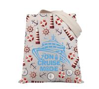 PLITI Cruise Ship Gift Cruise Trip Tote Bag Cruise Vacation Gift Cruise Themed Gift On Cruise Mode Travel Pouch For Friend (cruise mode TGU)