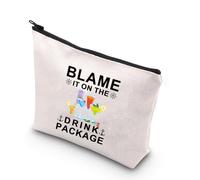 PLITI Cruise Vacation Makeup Bag Blame It On The Drink Package Gift Cruise Travel Gift Alcohol Lover Gift Girls Weekend Gift (Drink PackageU)