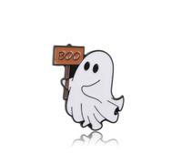 PLITI Cute Boo Ghost Brooch Pin Ghost Lover Gift Spooky Ghost Gift Kawaii Ghost Gift Halloween Day Gift Ghost Hunter Gift, M, Stainless Steel, no gemstone