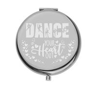 PLITI Dance Compact Mirror Dancer Gift Dance Teacher Appreciation Gift Dance Your Heart Out Inspirational Pocket Mirror (dance heart out CMbl U)
