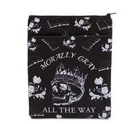 PLITI Dark Romance Book Sleeve Morally Gray Gift Book Lover Gift Morally Gray All The Way Skull Book Protector for Reader (morally Way BSblU)