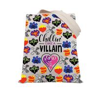 PLITI Descendants Gifts Funny Descendants Fans Tote Bag Chillin' Like a Villain Evil Queen Handbag For Friend (Chillin villainD TGU)