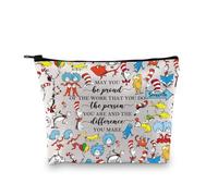 PLITI Dr Seuss Gift Seussical Gift May You Be Proud of The Work You Do Dr Seuss Teacher Appreciation Makeup Bag (be Proud Seuss bagU)