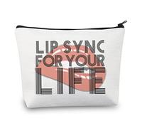 PLITI Drag Queen Gift Lip Sync for Your Life Makeup Bag Drag Race Inspired Cosmetic Bag (Lip Sync LifeU)