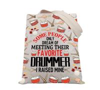 PLITI Drummer Tote Bag Drummer Gifts Drum Player Percussion Lover Gift Marching Band Drum Major Gifts Percussionist Gift (raised drummer TGU)