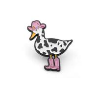 PLITI Duck Gift for Ducks Lovers Brooch Pin Animal Lover Gift Farm Farmer Gifts Zookeeper Gifts Cowgirls Hat Boots Enamel Pin, M, Stainless Steel, no gemstone