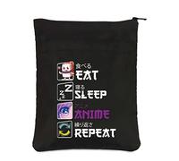 PLITI Eat Sleep Anime Repeat Cute Kawaii Manga Gift Anime Book Sleeve Anime Lover Gift Japanese Anime Fans Gift (Sleep Anime Repeat BSblU)