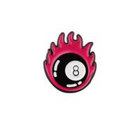 PLITI Eight Number Ball Gift Billiards Player Gift Pool Table Gifts Funny Billiards Ball Brooch Pin For Cue Sports Lover (8 ball fire pinU)