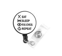 PLITI Eye Doctor Gift Optometrist Gift Ophthalmologist Gifts Eat Sleep Fix Eyes Repeat Optometry Badge Reel (fix Eyes Badge)