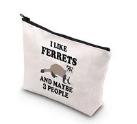 PLITI Ferret Makeup Bag Funny Ferret Lover Gift for Women Animal Lover Gift I Like Ferrets and Maybe 3 People Travel Pouch(I Like FerretsU)