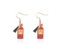 PLITI Firefighter Gift Fireman Gift Fire Department Gifts Fire Extinguisher Earrings For Friend, M, Stainless Steel, No Gemstone