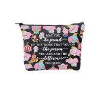 PLITI Flying Elephant Fans Gift May You Be Proud of The Work That You Do The Person You are Flying Elephant Makeup Bag (Be Proud Elephant bagblU)